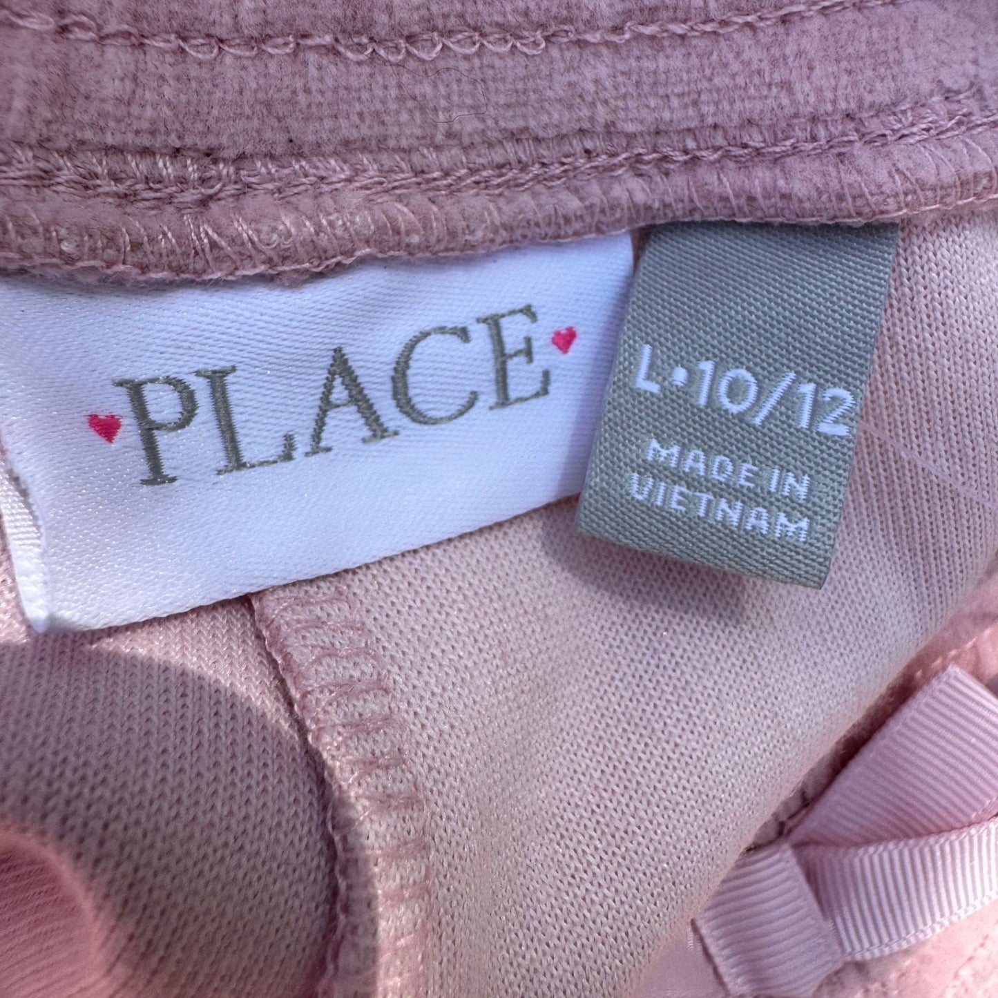 The Childrens Place Girls Pink Velour Joggers Serene Blush Size L 10/12 NEW