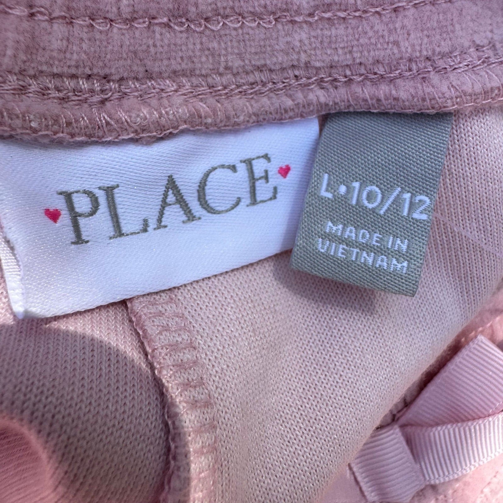 The Childrens Place Girls Pink Velour Joggers Serene Blush Size L 10/12 NEW
