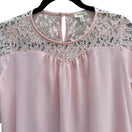 Switch Monteau Womens Pink Lace Yoke Boho Party Flutter Sleeves Blouse Shirt Top L 2 image