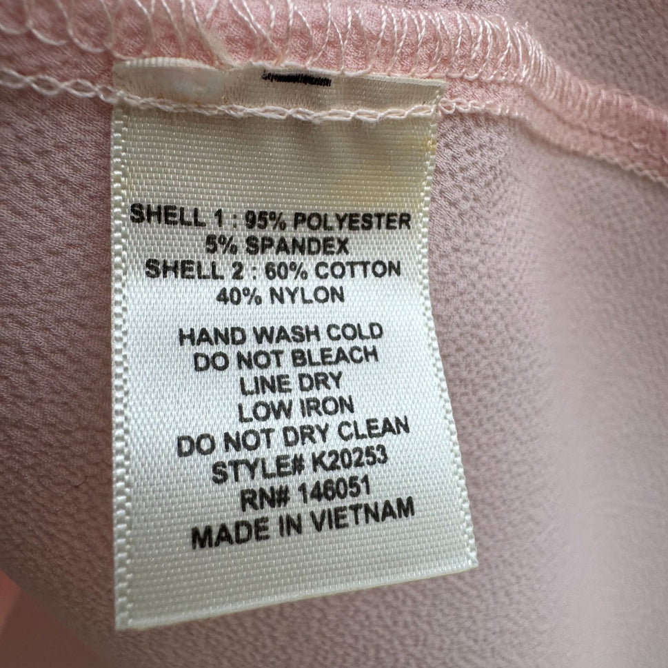 Monteau Womens Pink Lace Yoke Boho Party Flutter Sleeves Blouse Shirt Top L