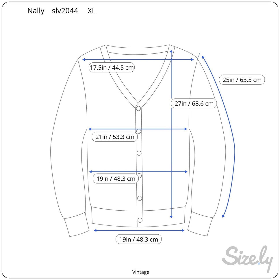 Nallys Career Apparel Vintage Brown Button Front V-Neck Cardigan Sweater Pockets