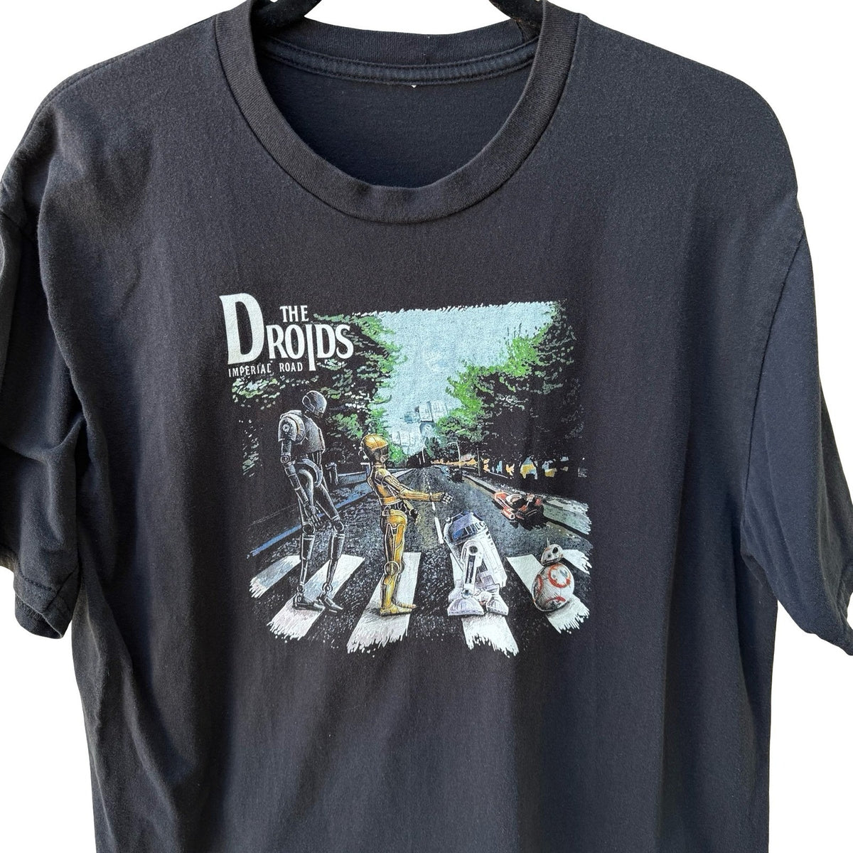 Star Wars The Droids Imperial Road Abbey Road Sci Fi Parody T-Shirt Mens Black L