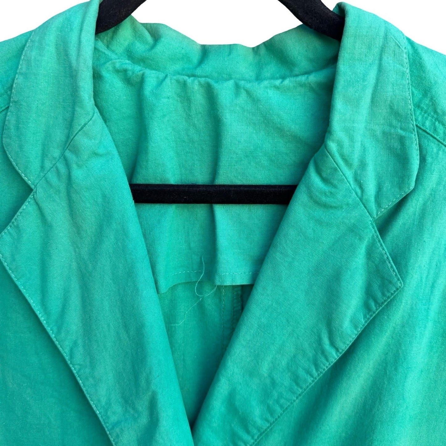 Vintage 80s Emerald Green 2 Piece Blazer Tapered Pants Set Textured Suit L/XL