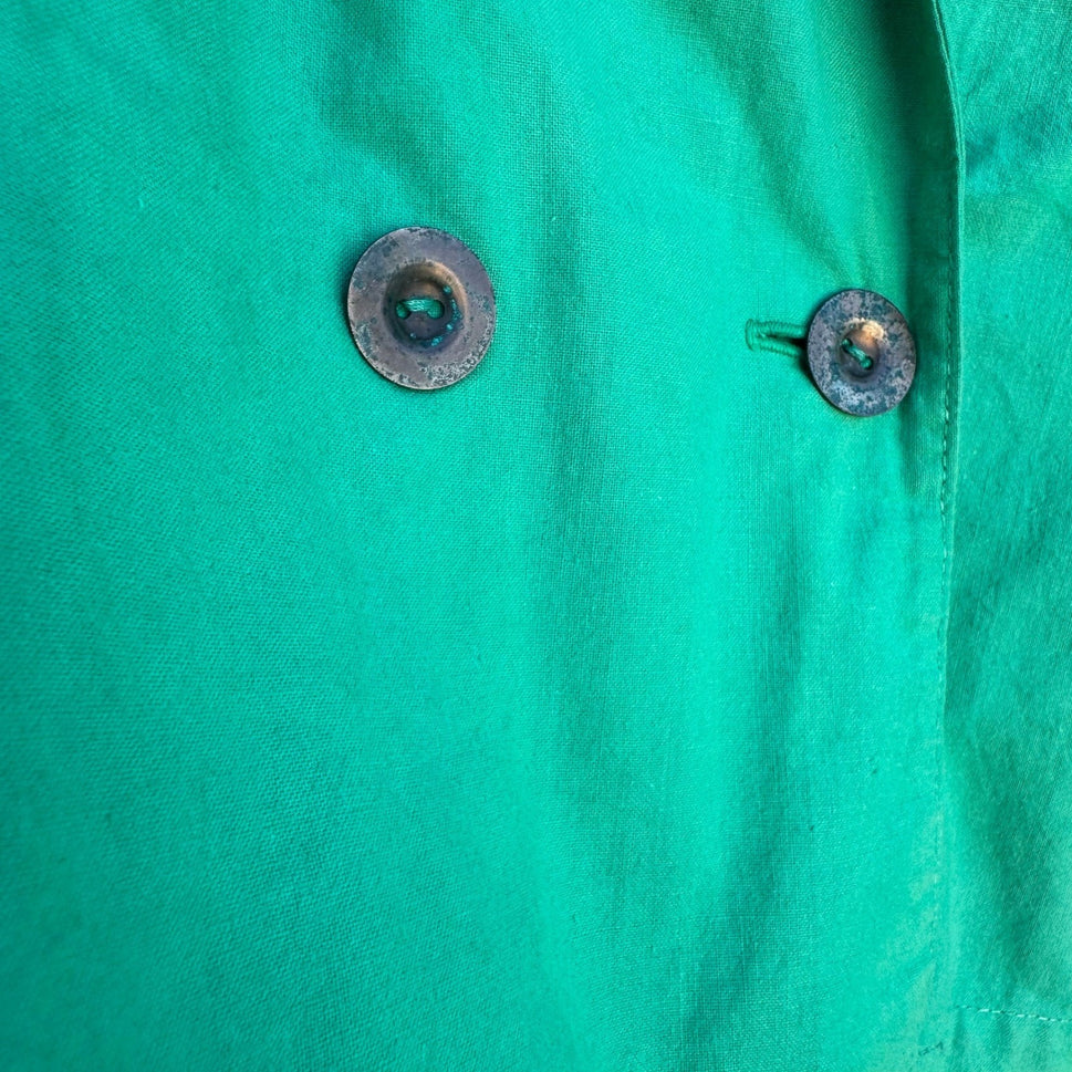 Vintage 80s Emerald Green 2 Piece Blazer Tapered Pants Set Textured Suit L/XL