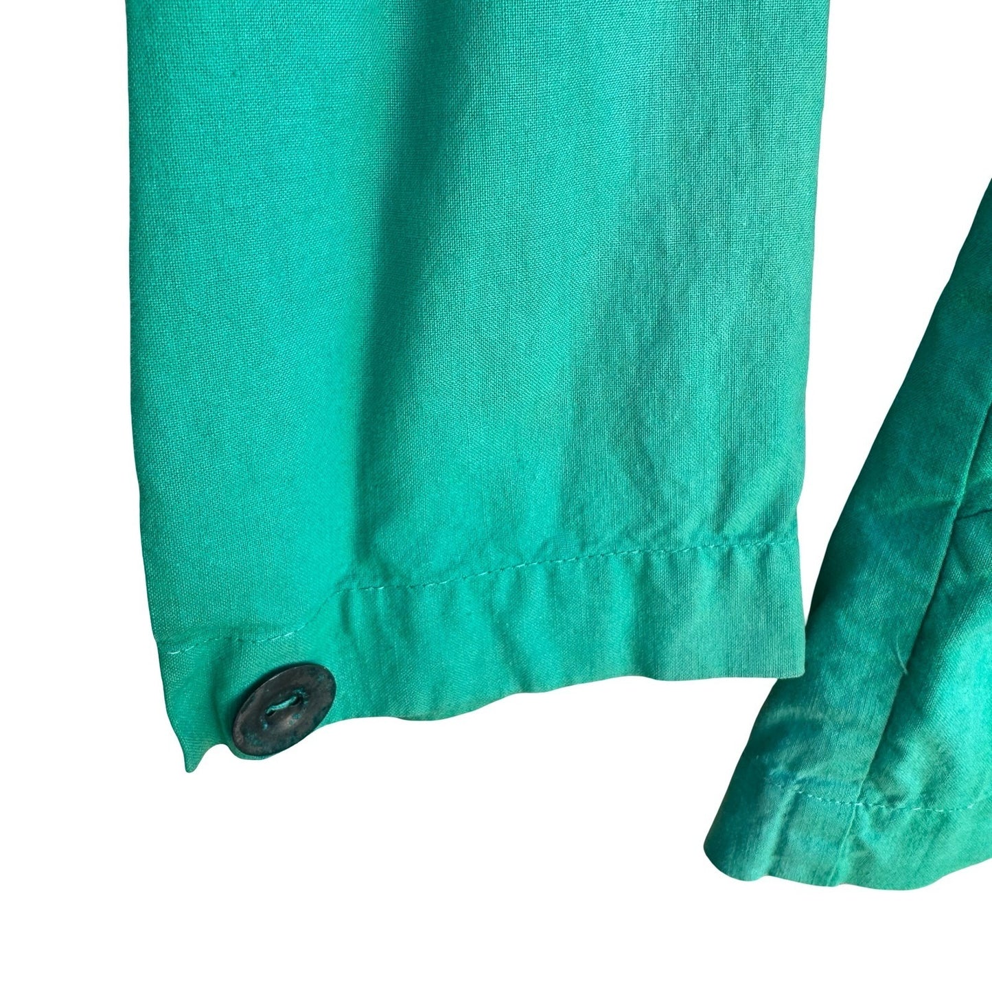 Vintage 80s Emerald Green 2 Piece Blazer Tapered Pants Set Textured Suit L/XL