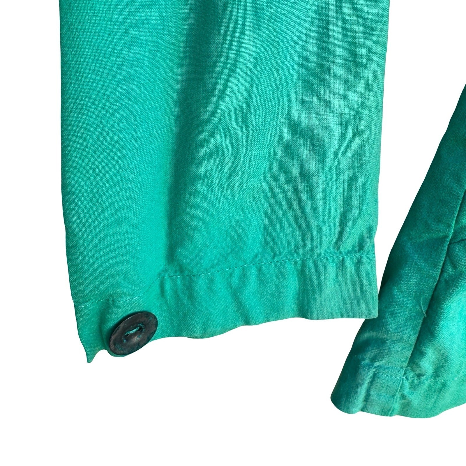 Vintage 80s Emerald Green 2 Piece Blazer Tapered Pants Set Textured Suit L/XL