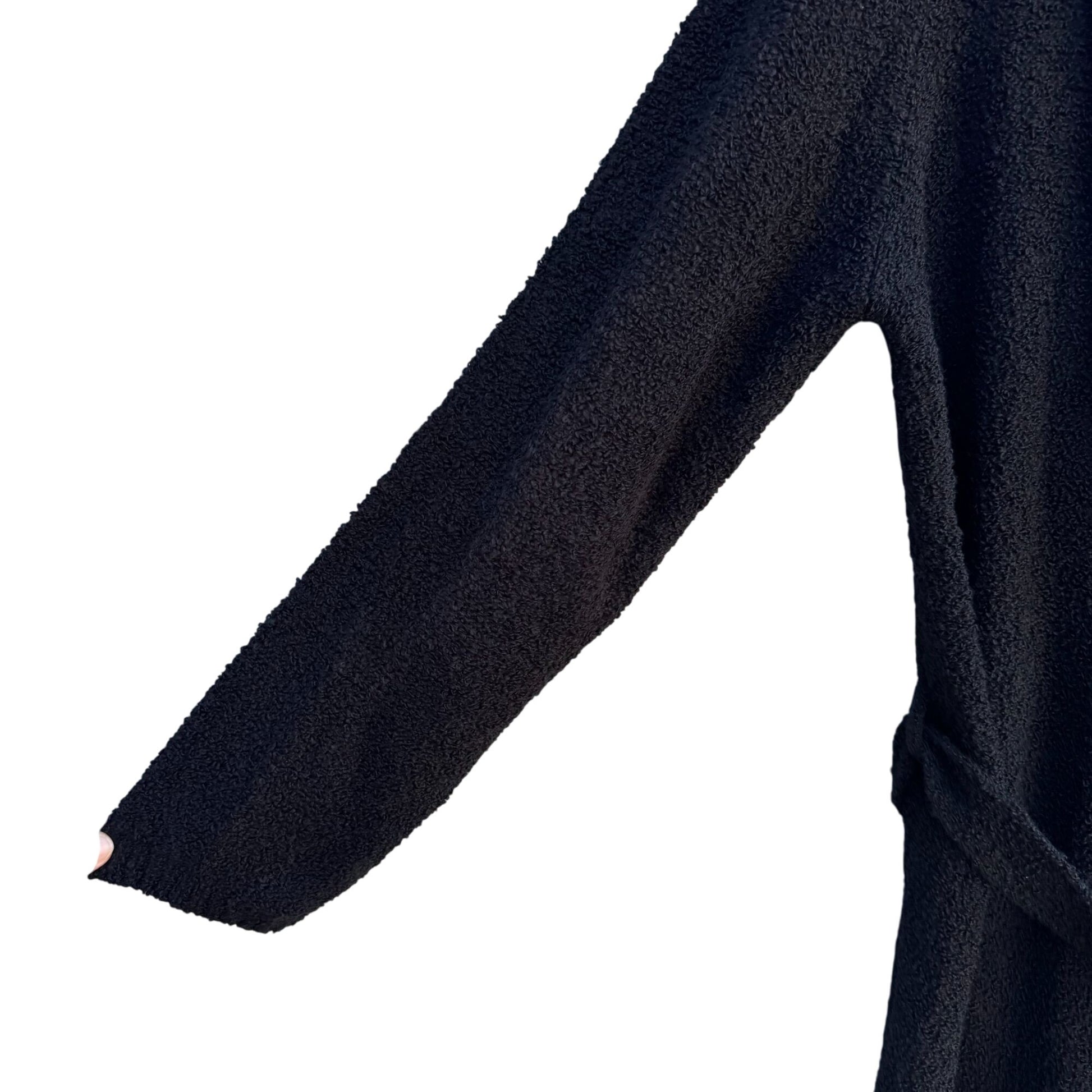 Cynthia Taylor Black Shawl Collar Belted Knit Long Sleeve Cardigan Sweater S