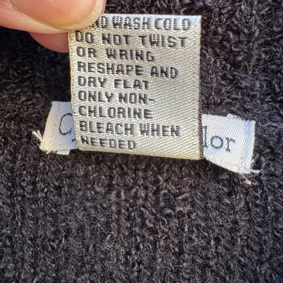 Cynthia Taylor Black Shawl Collar Belted Knit Long Sleeve Cardigan Sweater S