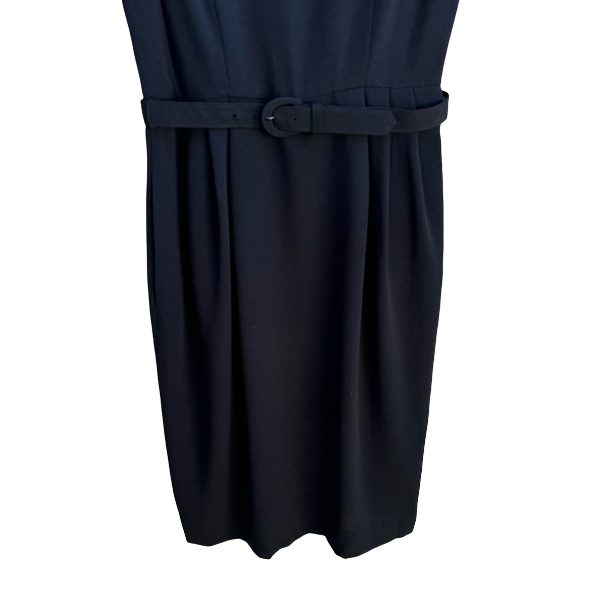 Liz Claiborne Vintage 90s Minimalist Cocktail Career Belted Sheath Dress LBD 6