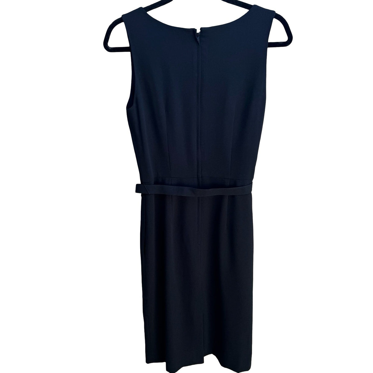 Liz Claiborne Vintage 90s Minimalist Cocktail Career Belted Sheath Dress LBD 6