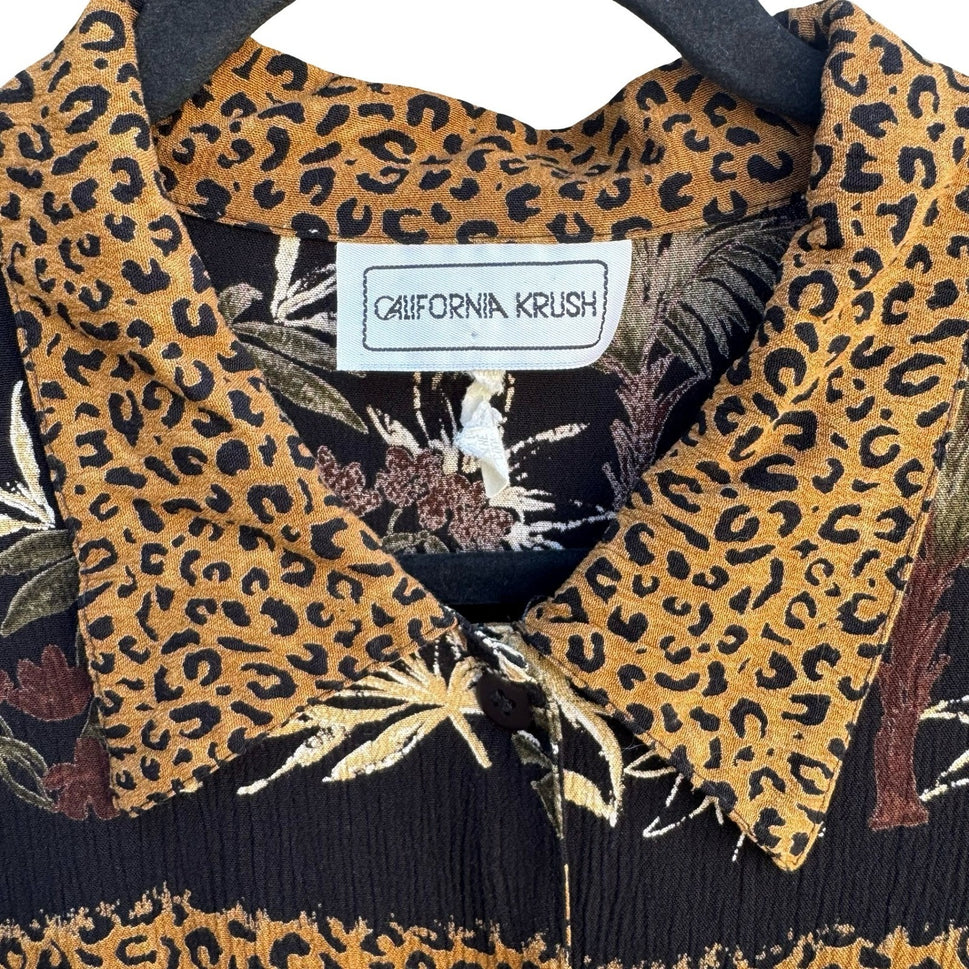 California Krush Vintage 90s Safari Leopard Giraffe Print 2 Piece Set Womens S