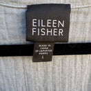 Switch Eileen Fisher Womens Blue Textured Cotton Gauze Button Front Tunic Top Large 2 image