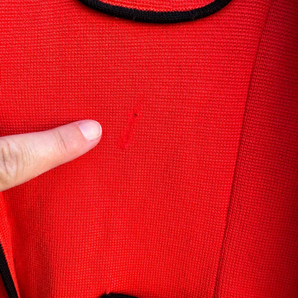 Penneys International Imports Vintage 60s Women's Knit Red Black Blazer Jacket