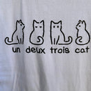 Switch Gildan Un Deux Trois Cat Lover Graphic Whimsical Shirt White Cotton French Pun L 3 image