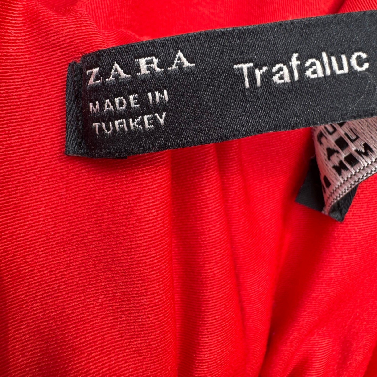 Zara Trafaluc Red Wide Leg Tie Waist Trousers Pants 7385/068/600 Small NWT
