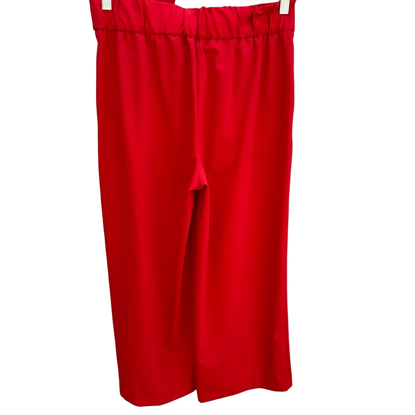 Zara Trafaluc Red Wide Leg Tie Waist Trousers Pants 7385/068/600 Small NWT