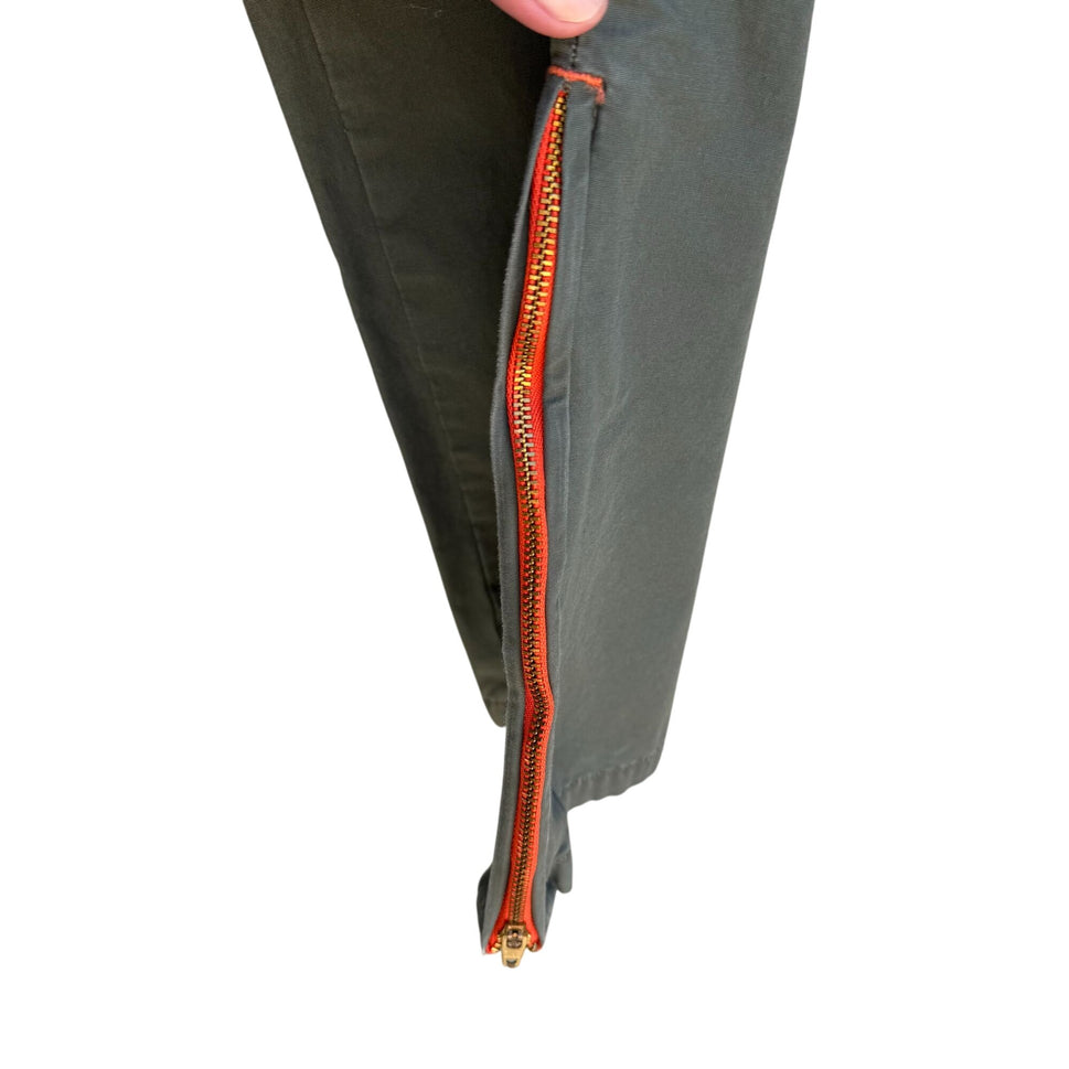 Old Navy Vintage Y2K Skater Cargo Womens Green Cotton Grunge Ankle Zip Pants 12