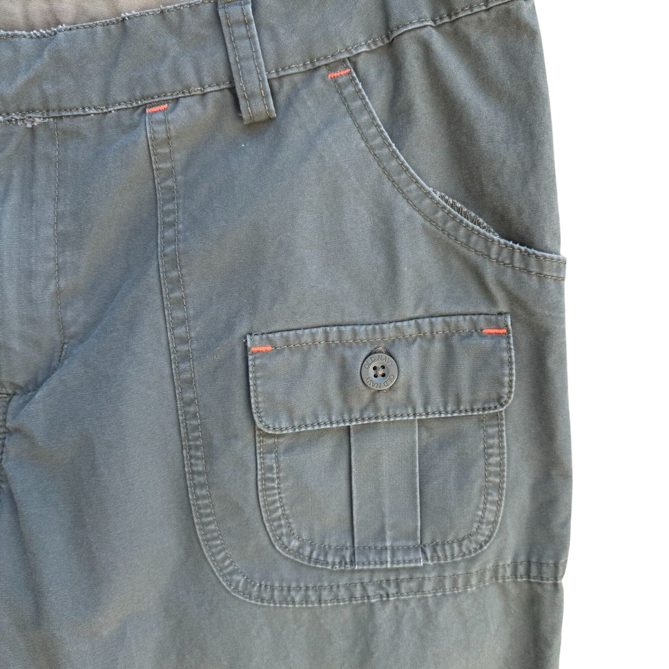 Old Navy Vintage Y2K Skater Cargo Womens Green Cotton Grunge Ankle Zip Pants 12