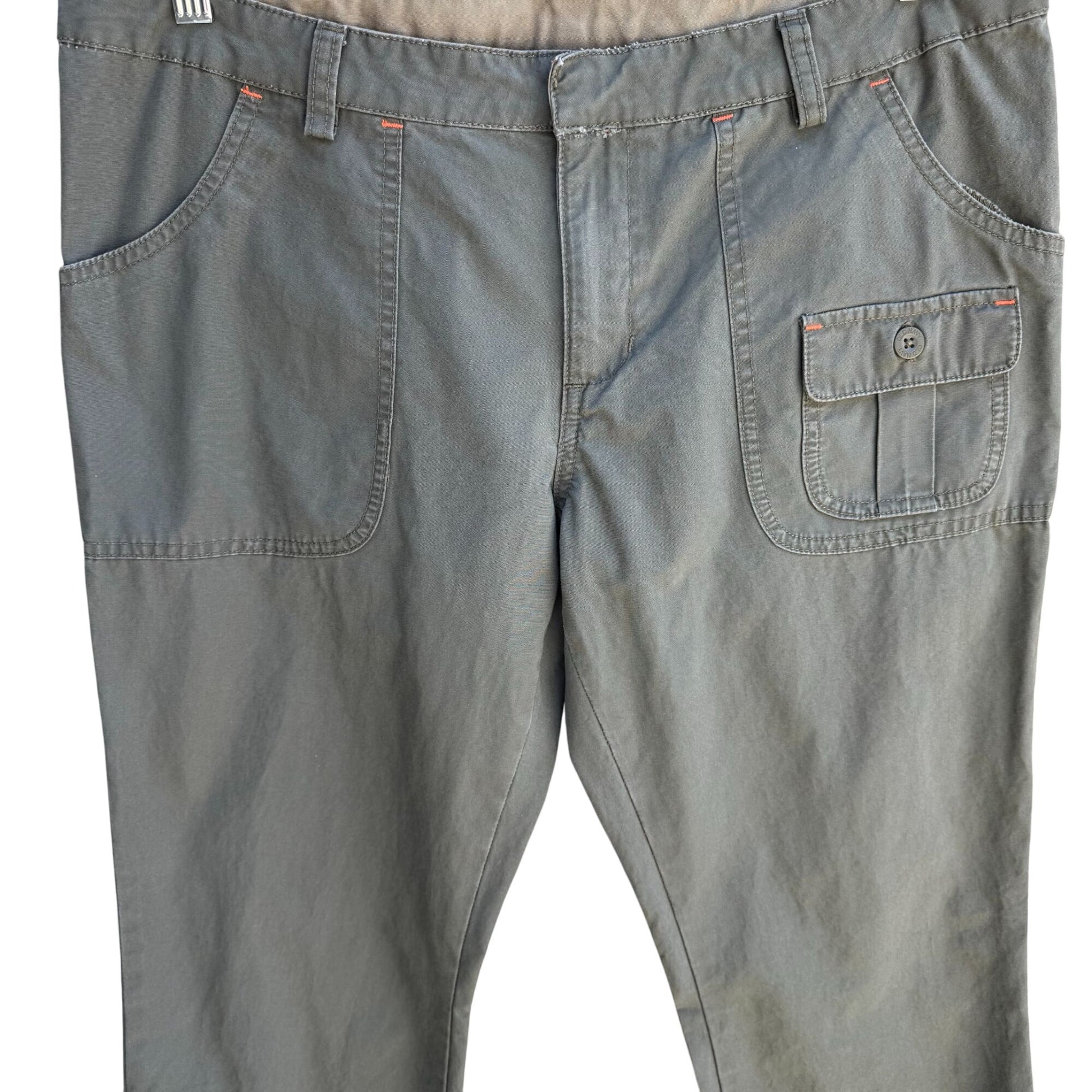 Old Navy Vintage Y2K Skater Cargo Womens Green Cotton Grunge Ankle Zip Pants 12