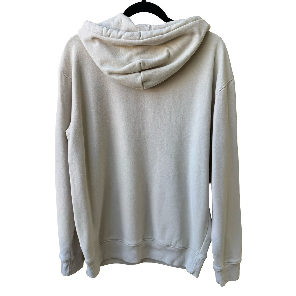 Abercrombie & Fitch Puff Print Embossed Logo Pullover Hoodie Cream Beige Mens M