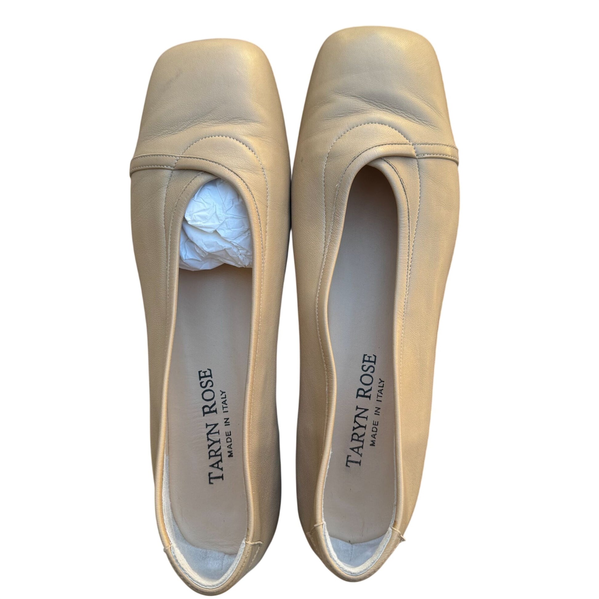 Taryn Rose Riga Sierra Nappa Leather Flats Ballet Low Heel Made In Italy Box 41.5