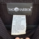 Switch Sag Harbor Vintage Womens Black Ribbed Short Sleeve Metallic Knit Mock Neck Top 2 image