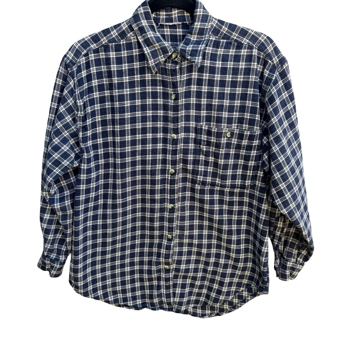 Vintage 80s Grunge Lumberjack Outdoor Workwear Heavy Cotton Plaid Shirt Mens M