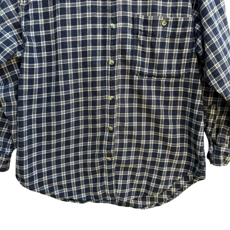 Vintage 80s Grunge Lumberjack Outdoor Workwear Heavy Cotton Plaid Shirt Mens M