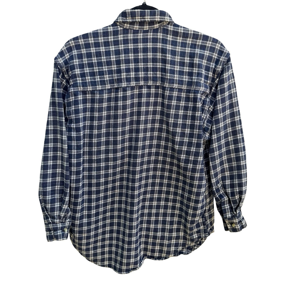 Vintage 80s Grunge Lumberjack Outdoor Workwear Heavy Cotton Plaid Shirt Mens M