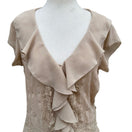 Switch Separates NY City Design Tan Ruffle Lace V-Neck Coquette Blouse M Romantic Fairy 3 image
