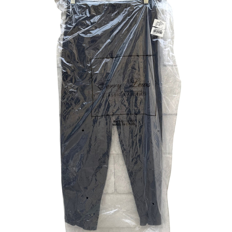 Terry Lewis Classic Luxuries Black Suede Leather Pants Petite 6P T4005-001 NEW