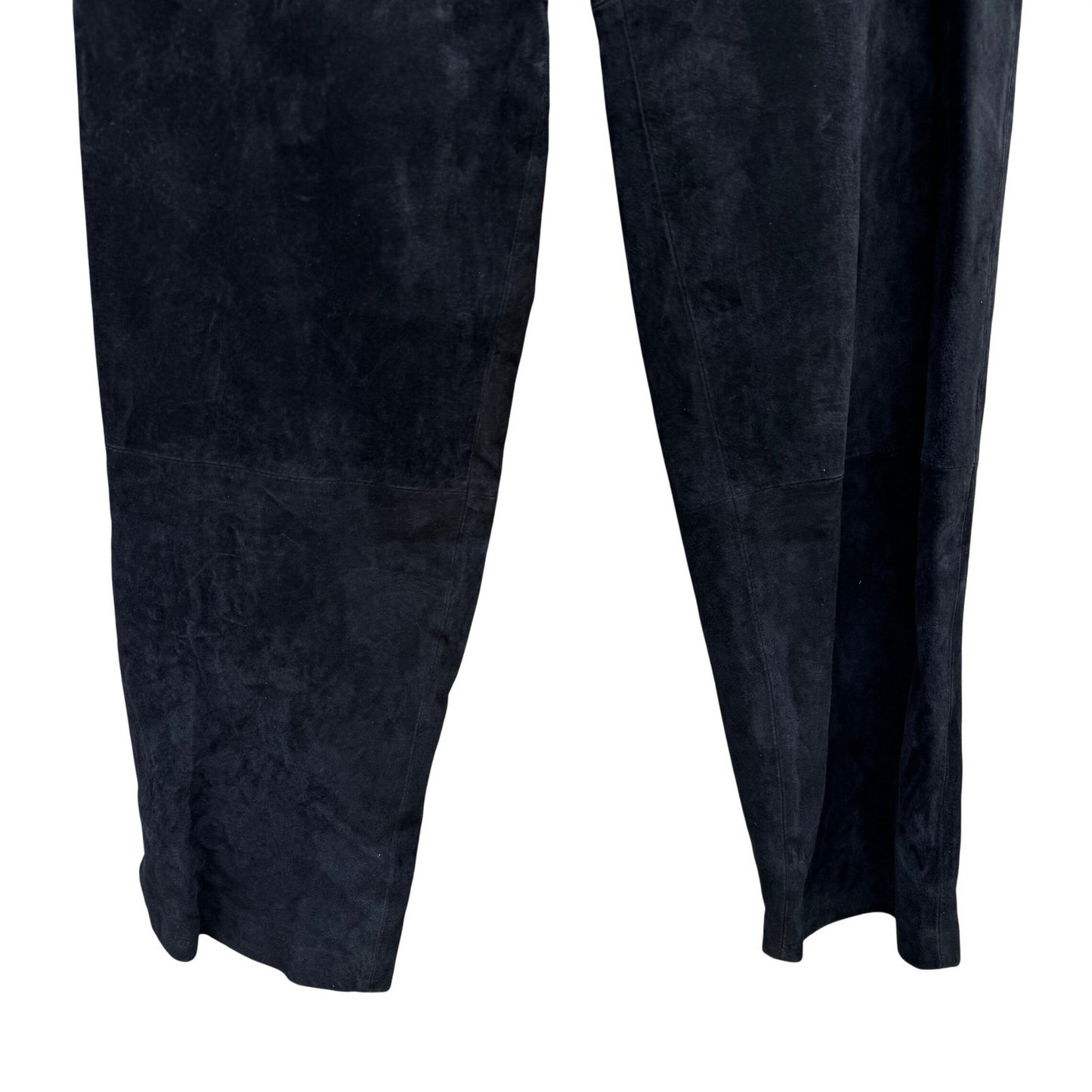 Terry Lewis Classic Luxuries Black Suede Leather Pants Petite 6P T4005-001 NEW