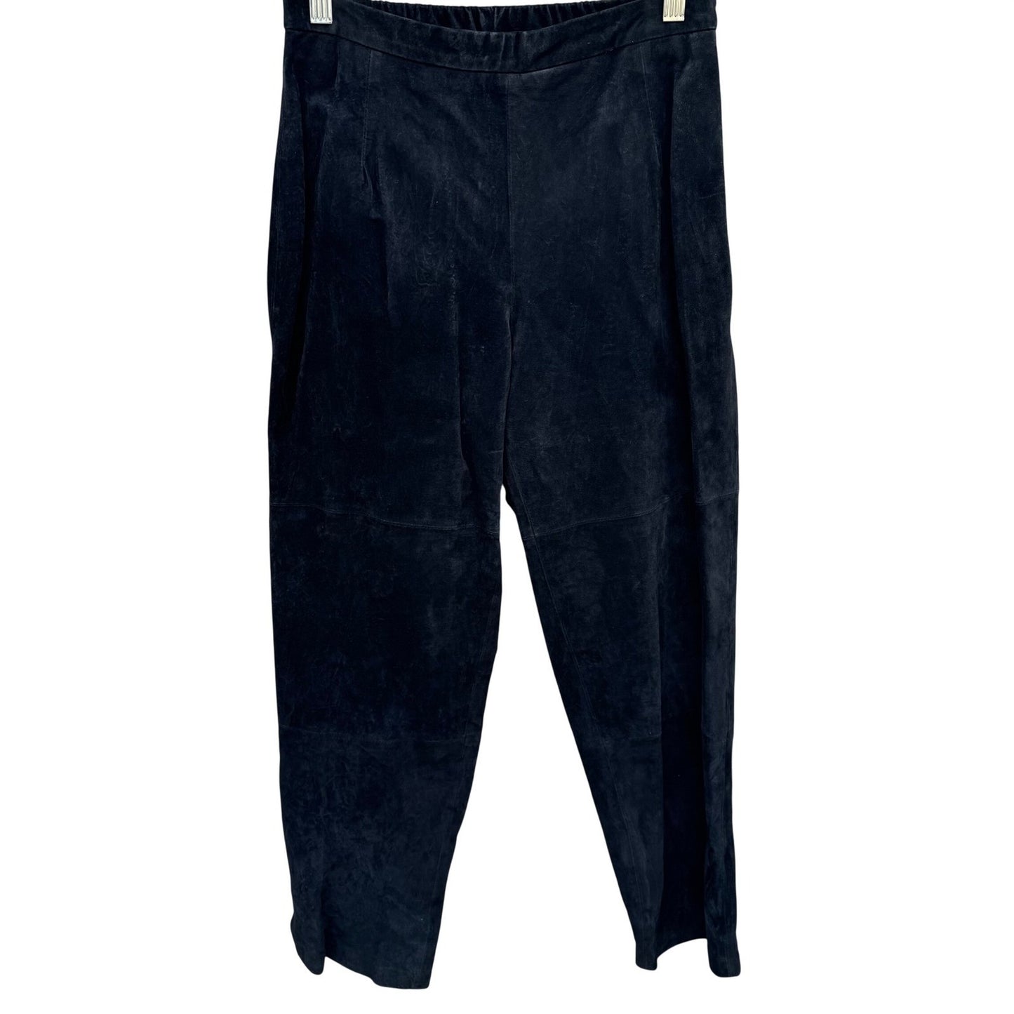Terry Lewis Classic Luxuries Black Suede Leather Pants Petite 6P T4005-001 NEW