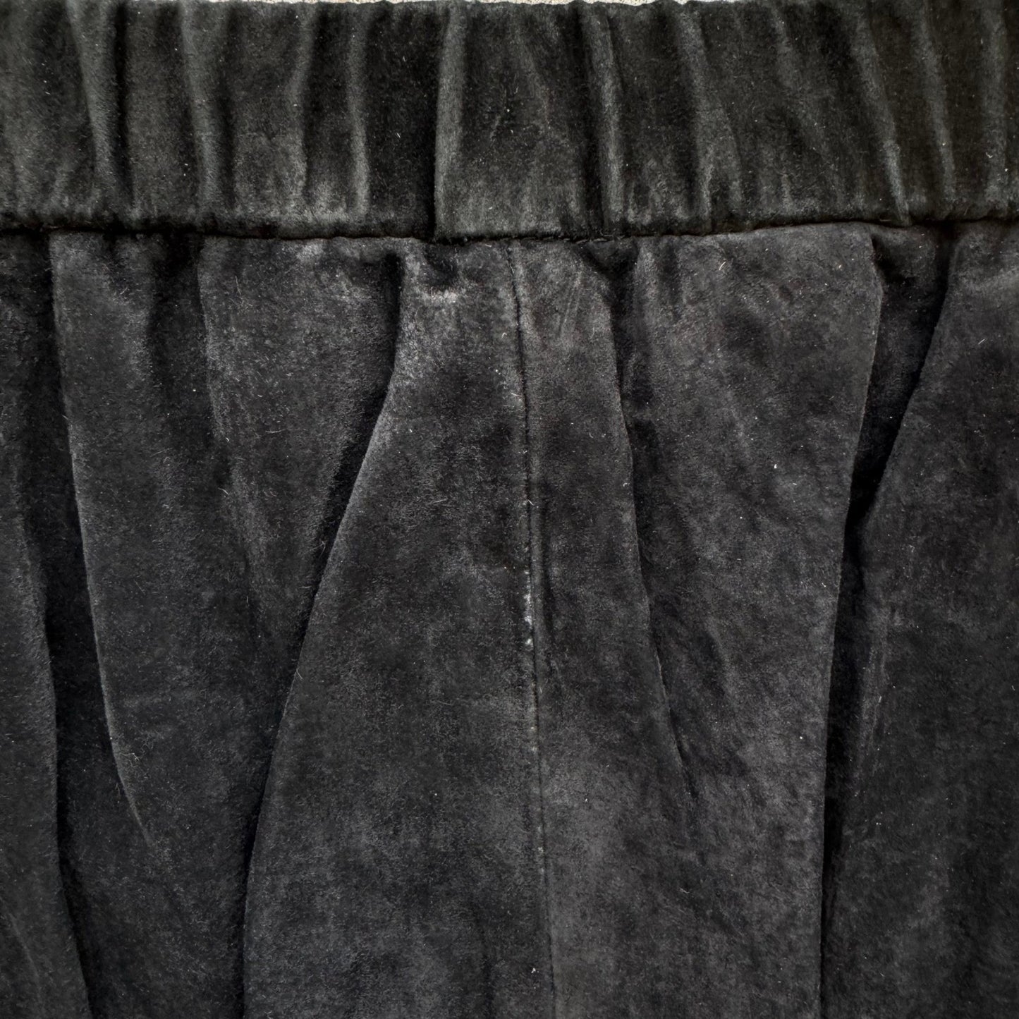 Terry Lewis Classic Luxuries Black Suede Leather Pants Petite 6P T4005-001 NEW