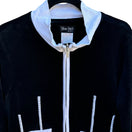 Switch Silver Stitch Vintage Womens Black White Velour Rhinestone Long Sleeve Jacket L 2 image