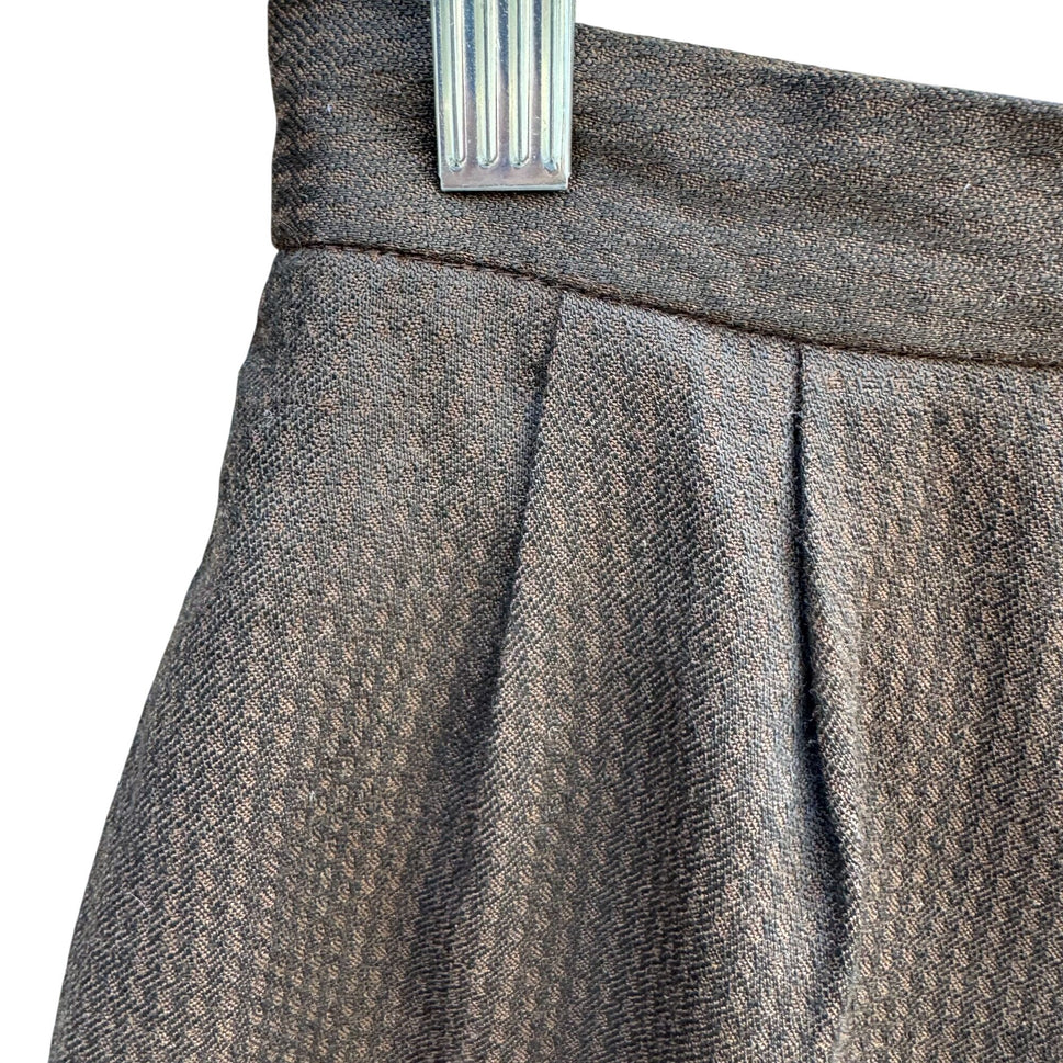 Michelle Stuart Vintage Brown Houndstooth Double-Breasted Blazer Skirt Set 2P