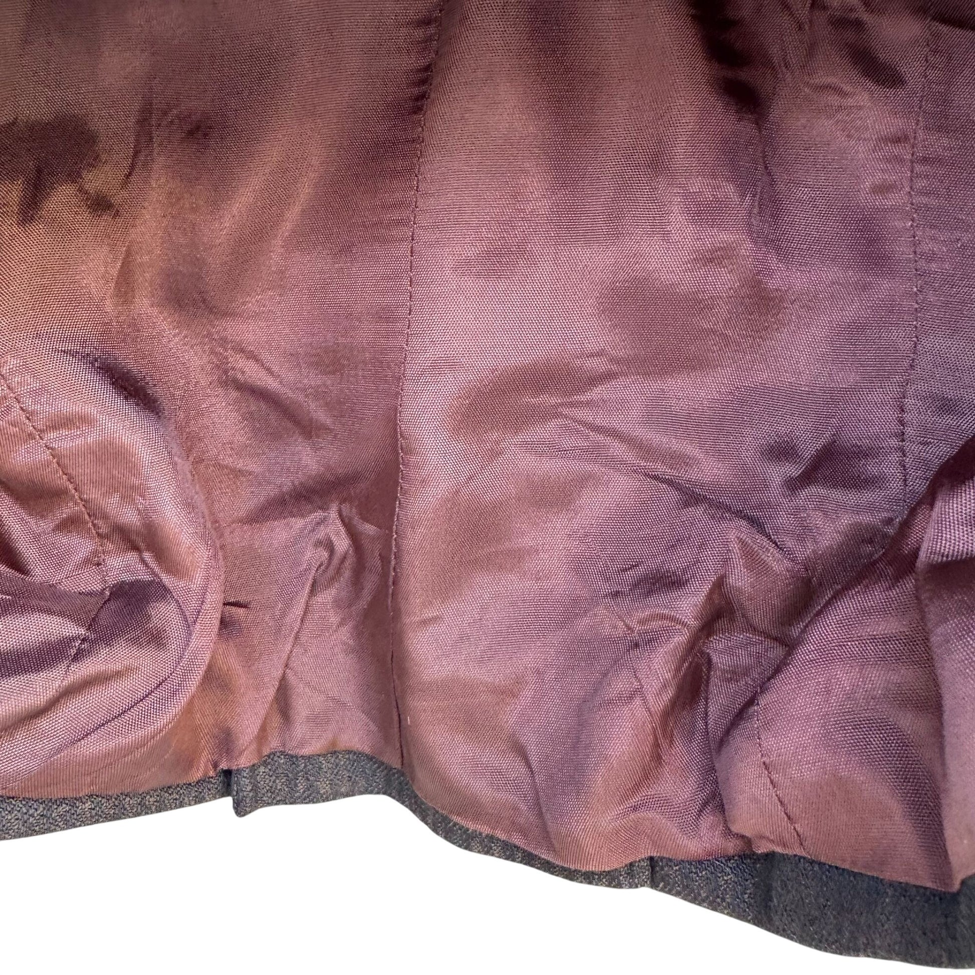 Michelle Stuart Vintage Brown Houndstooth Double-Breasted Blazer Skirt Set 2P