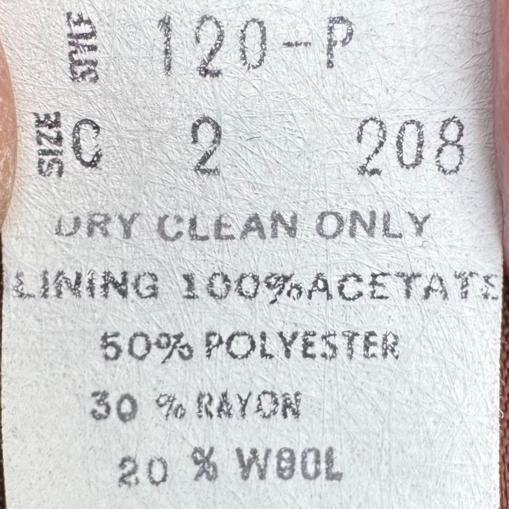 Michelle Stuart Vintage Brown Houndstooth Double-Breasted Blazer Skirt Set 2P