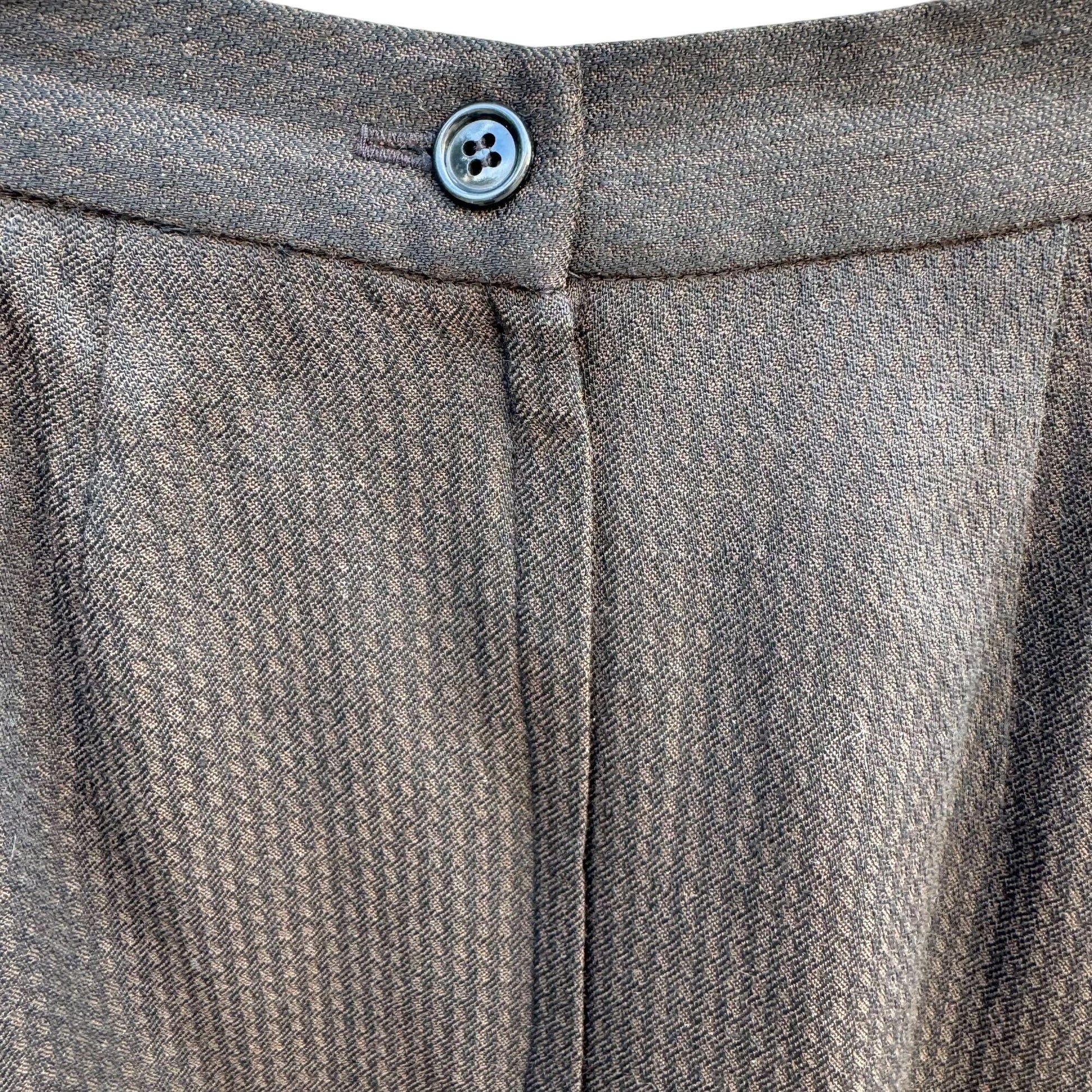 Michelle Stuart Vintage Brown Houndstooth Double-Breasted Blazer Skirt Set 2P