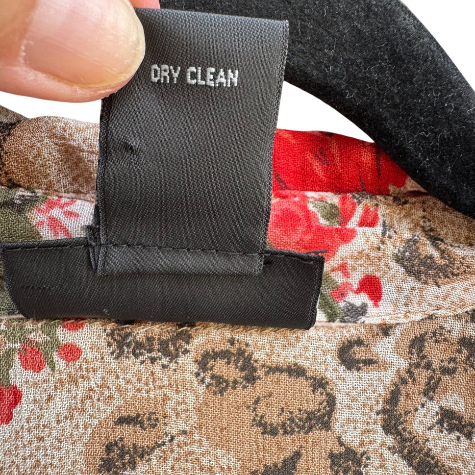 Avenue Womens Floral & Animal Print Sequin Lightweight Button-Up Blouse 26/28