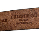 Switch Gilles Herve Paris Brown Leather Skinny Belt Made in France Brass Buckle Tip 2 image