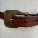 Switch Gilles Herve Paris Brown Leather Skinny Belt Made in France Brass Buckle Tip 3 image
