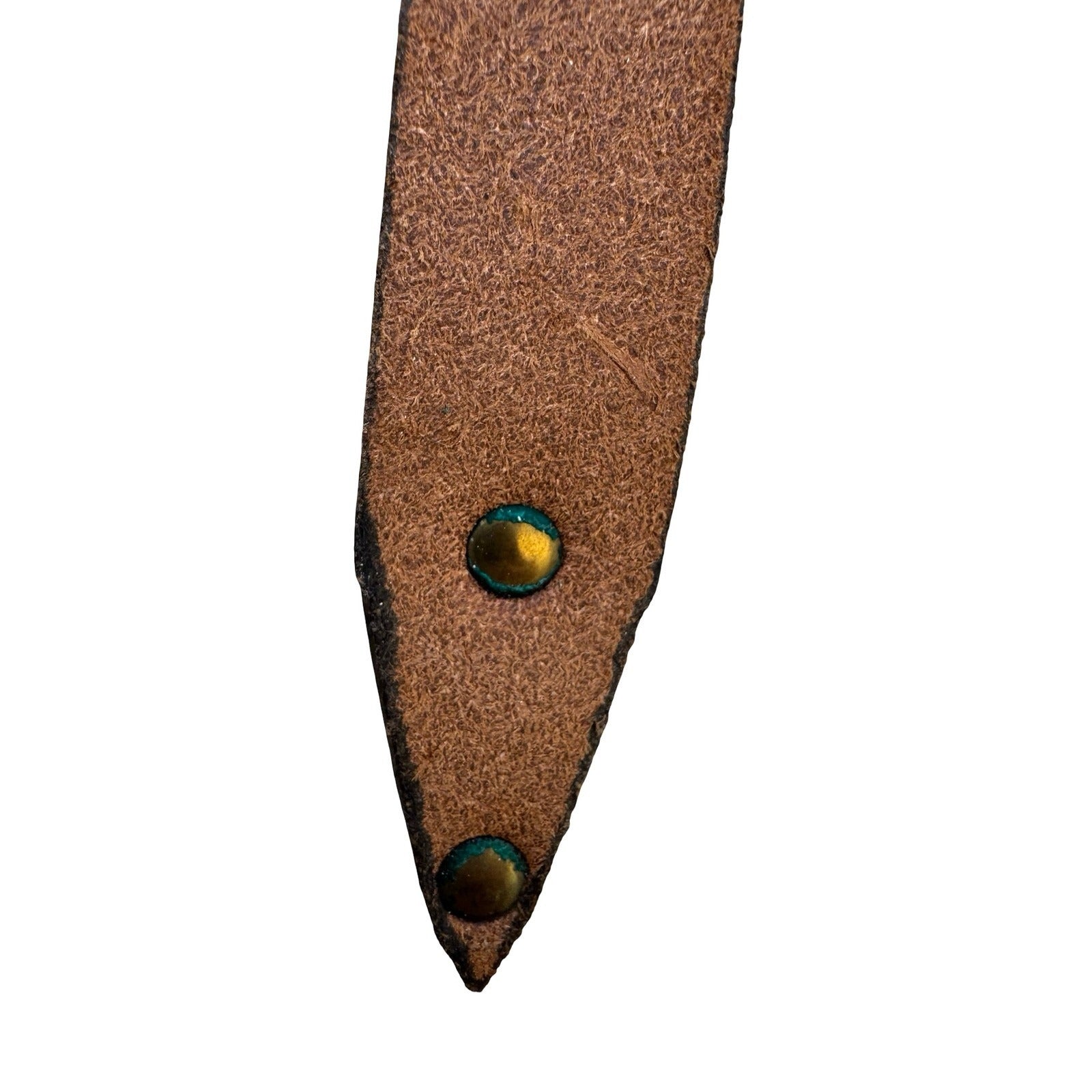 Gilles Herve Paris Brown Leather Skinny Belt Made in France Brass Buckle Tip