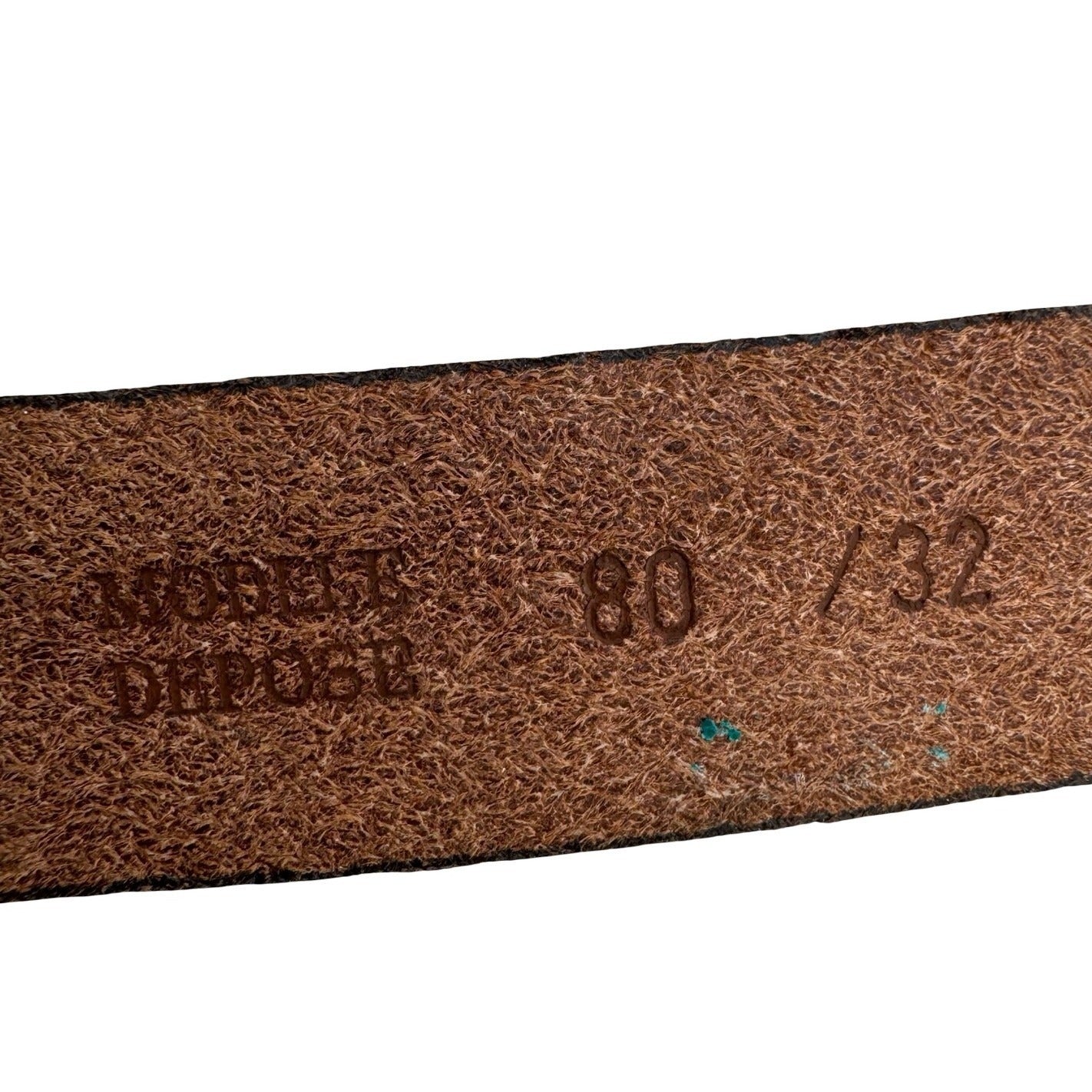 Gilles Herve Paris Brown Leather Skinny Belt Made in France Brass Buckle Tip