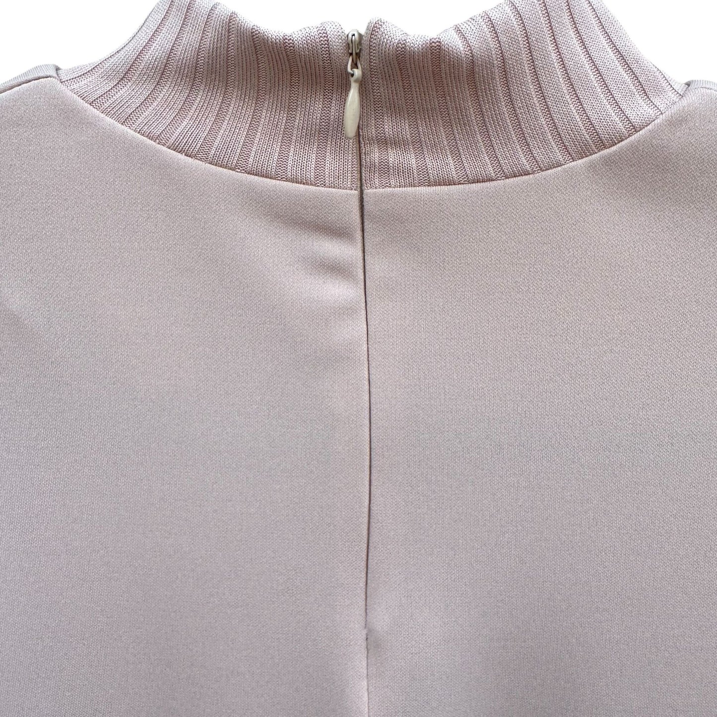Kathy Levine By Request Vintage Pink Ribbed Mock Neck Asymmetrical Hem Top S