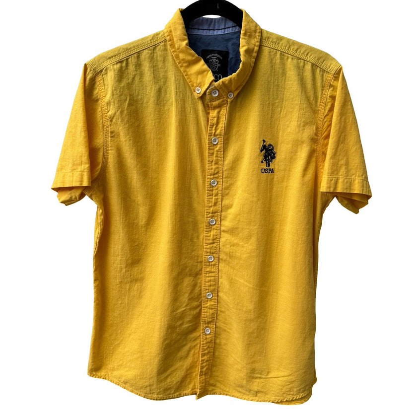 JNCO Premium Addition Y2K 90s US Polo Association USPA Shirt Yellow Mens L