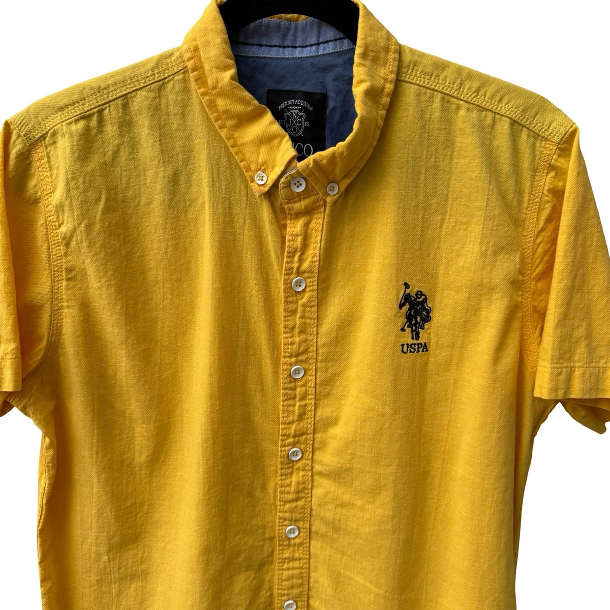 JNCO Premium Addition Y2K 90s US Polo Association USPA Shirt Yellow Mens L