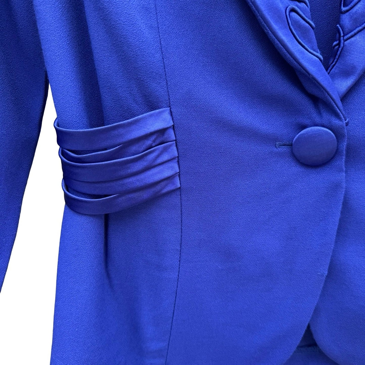 SL Fashions Vintage Royal Blue Dress and Blazer Set Size 10 Soutache Beaded USA