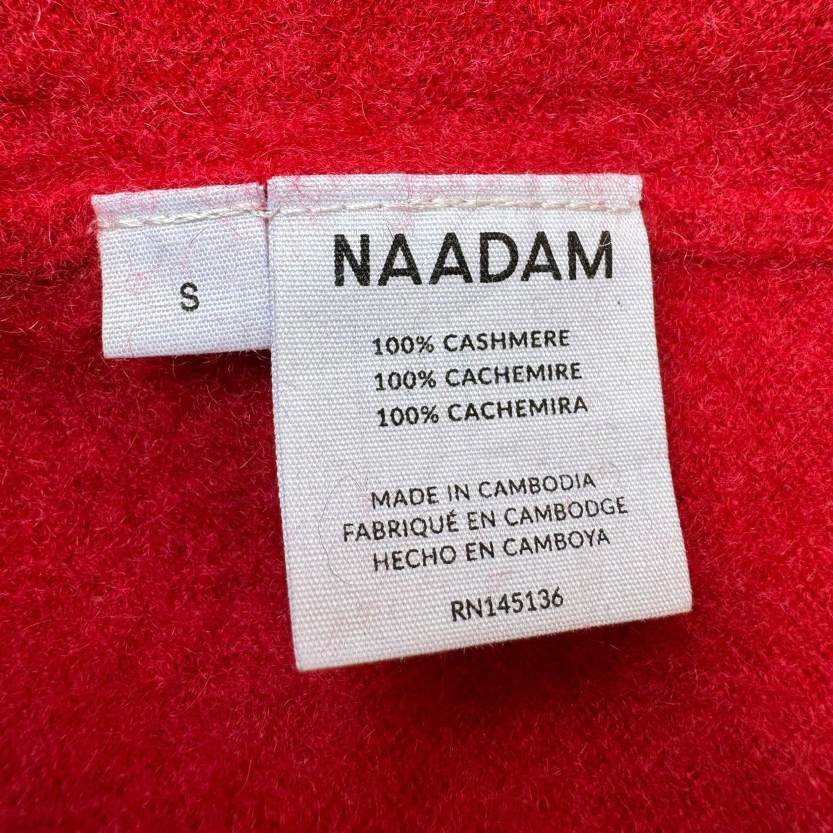 NAADAM 100% Cashmere Quiet Luxury Old Money Minimalist Cozy Sweater Tomato Red S