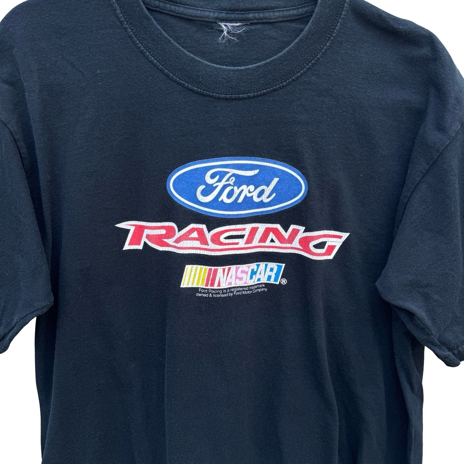 Ford Racing NASCAR Graphic Shirt Black Trackside Mens L Automotive Car Moto
